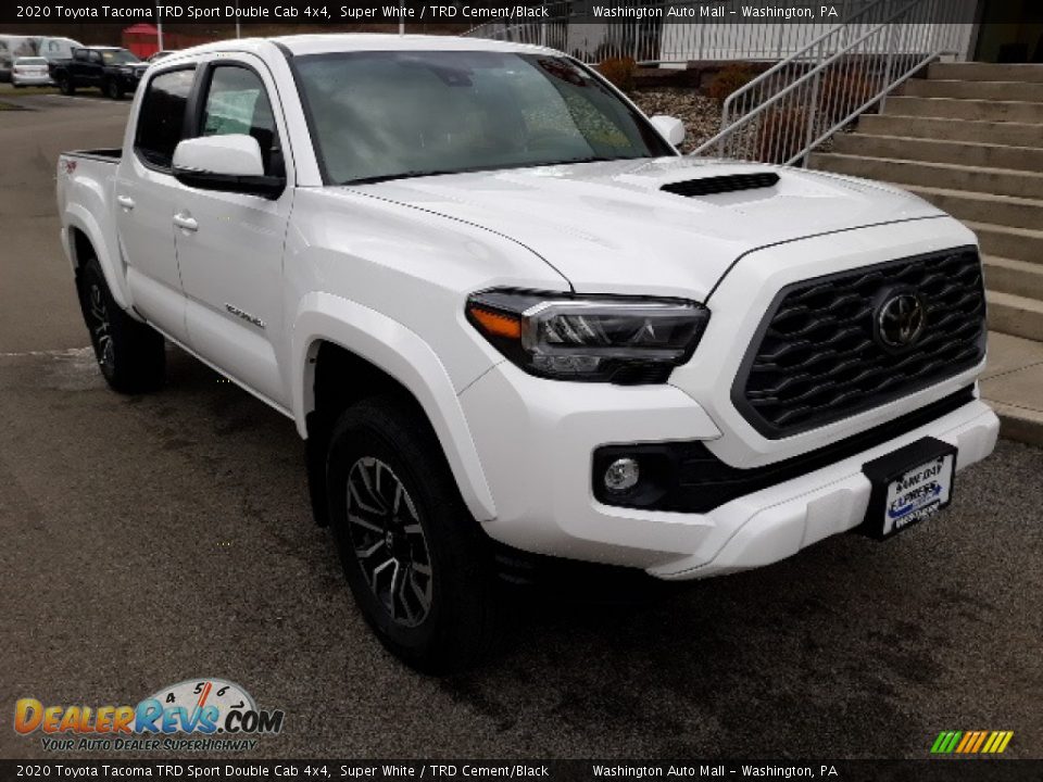 2020 Toyota Tacoma TRD Sport Double Cab 4x4 Super White / TRD Cement/Black Photo #1