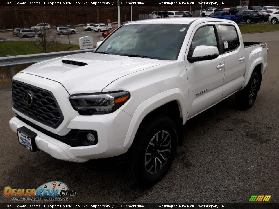 2020 Toyota Tacoma TRD Sport Double Cab 4x4 Super White / TRD Cement/Black Photo #11