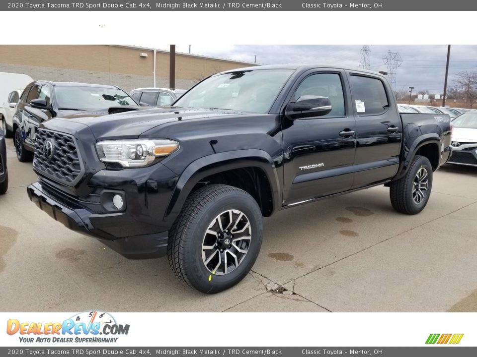 2020 Toyota Tacoma TRD Sport Double Cab 4x4 Midnight Black Metallic / TRD Cement/Black Photo #1