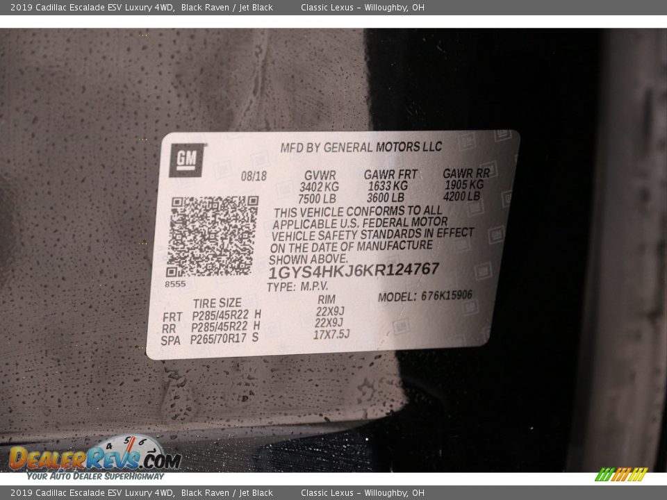 2019 Cadillac Escalade ESV Luxury 4WD Black Raven / Jet Black Photo #26