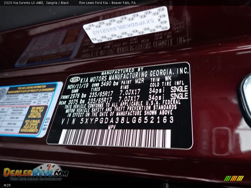 Kia Color Code M2R Sangria