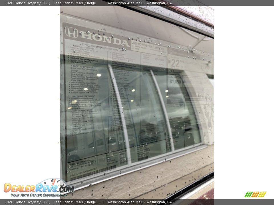 2020 Honda Odyssey EX-L Deep Scarlet Pearl / Beige Photo #15