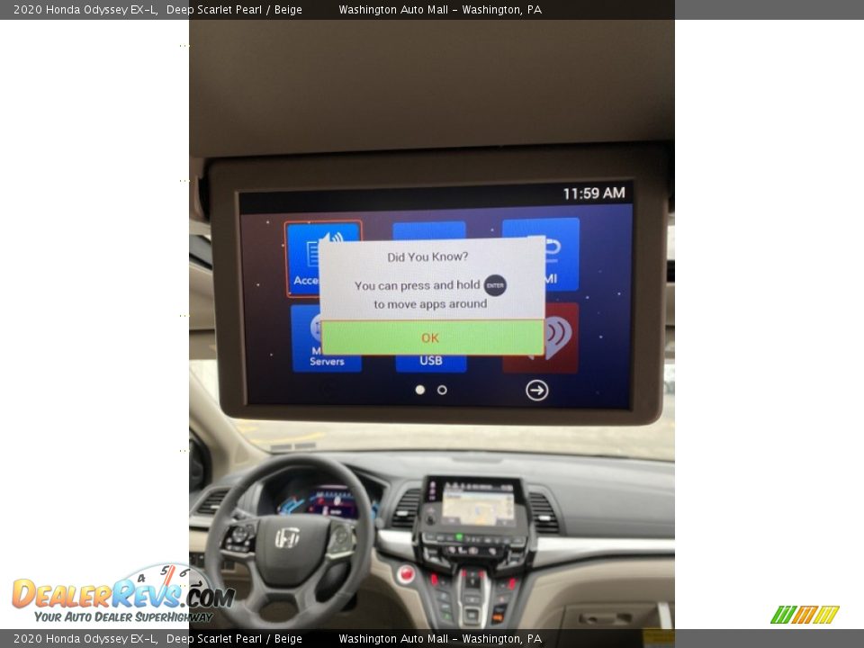 2020 Honda Odyssey EX-L Deep Scarlet Pearl / Beige Photo #27