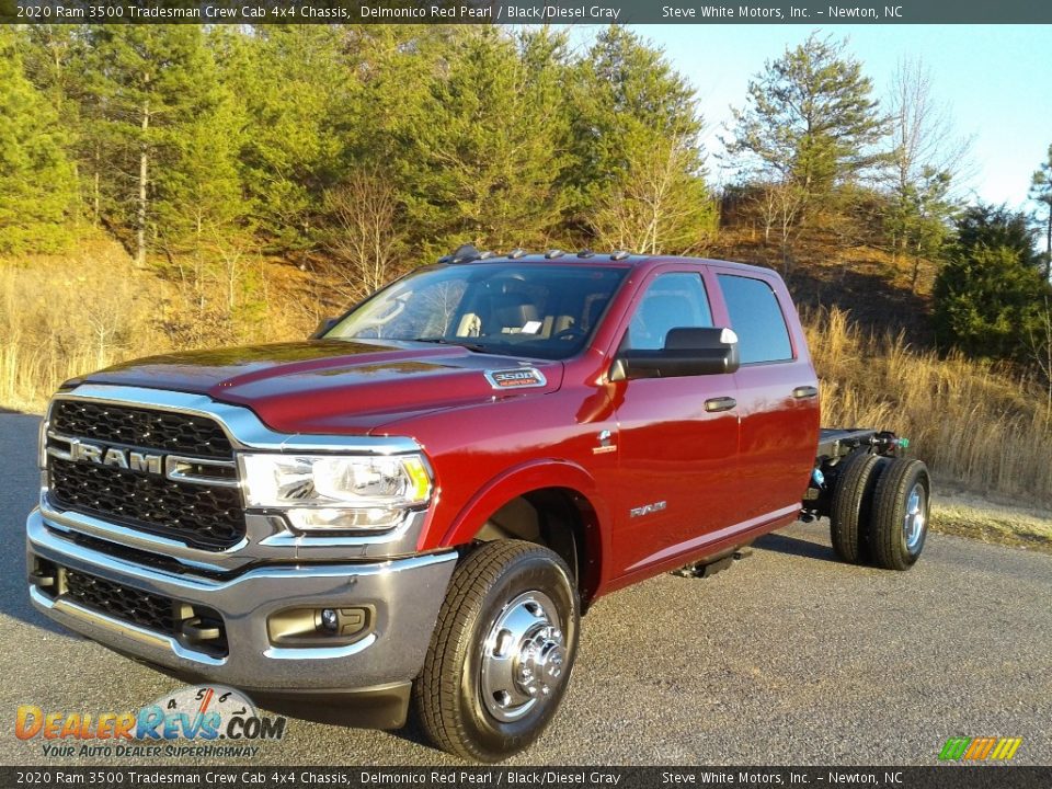 2020 Ram 3500 Tradesman Crew Cab 4x4 Chassis Delmonico Red Pearl / Black/Diesel Gray Photo #2
