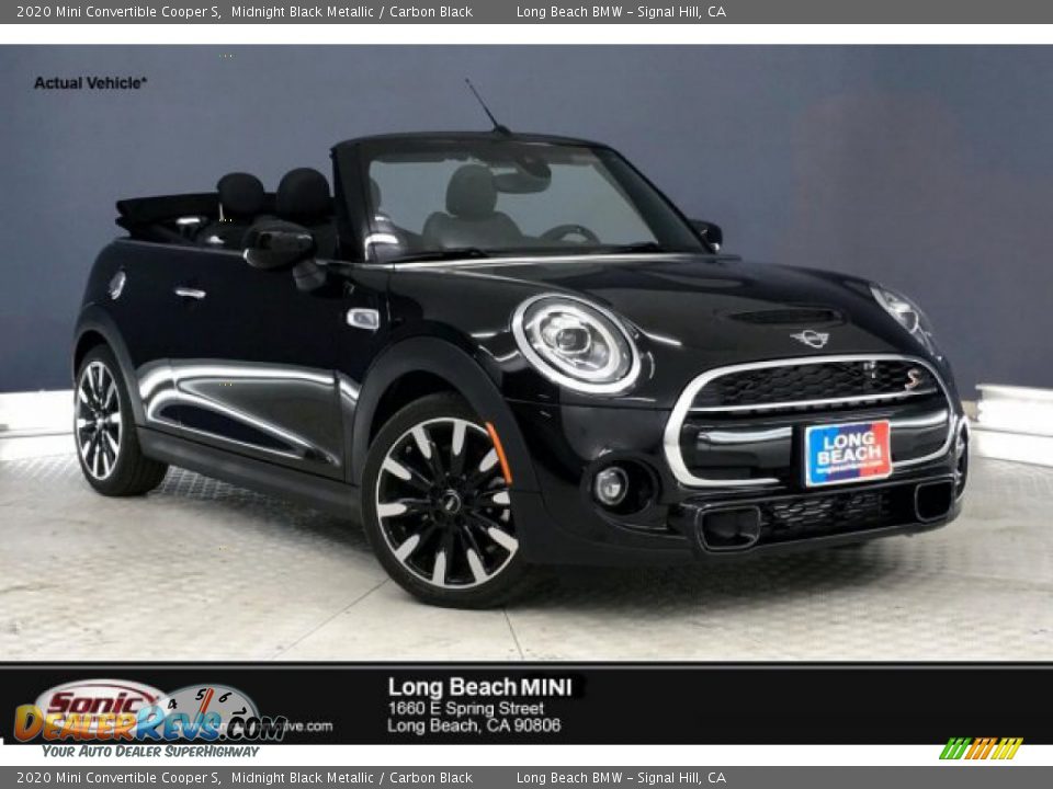 2020 Mini Convertible Cooper S Midnight Black Metallic / Carbon Black Photo #1