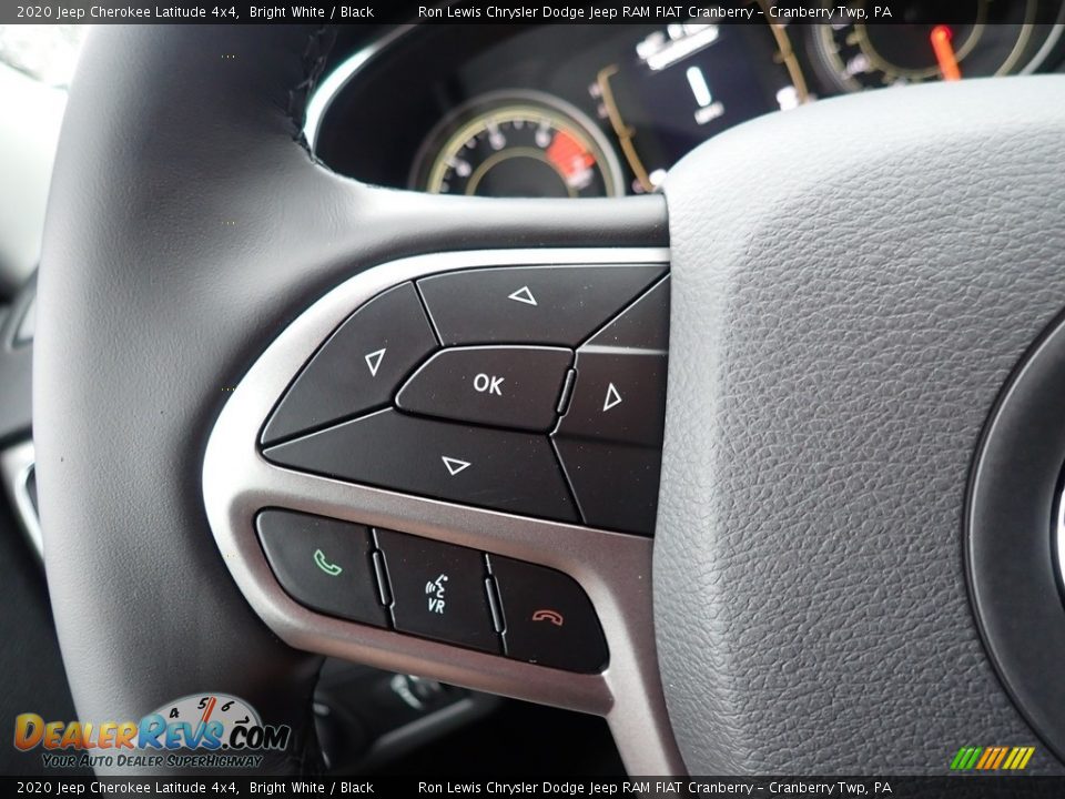 2020 Jeep Cherokee Latitude 4x4 Bright White / Black Photo #19