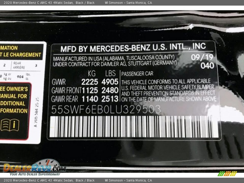 2020 Mercedes-Benz C AMG 43 4Matic Sedan Black / Black Photo #24