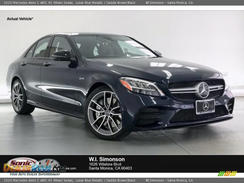 2020 Mercedes-Benz C AMG 43 4Matic Sedan Lunar Blue Metallic / Saddle Brown/Black Photo #1