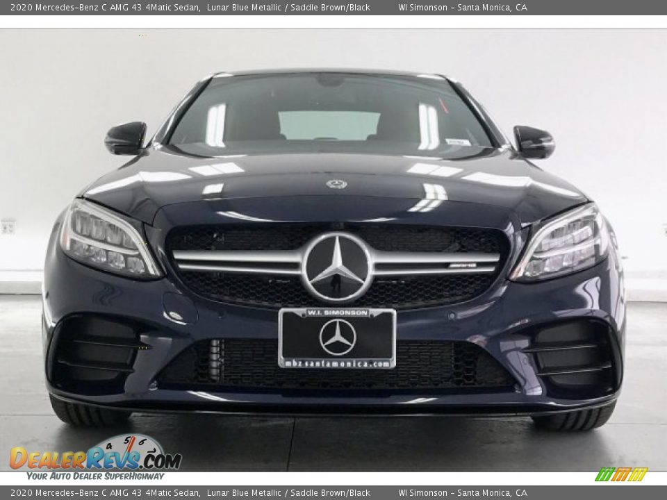 2020 Mercedes-Benz C AMG 43 4Matic Sedan Lunar Blue Metallic / Saddle Brown/Black Photo #2