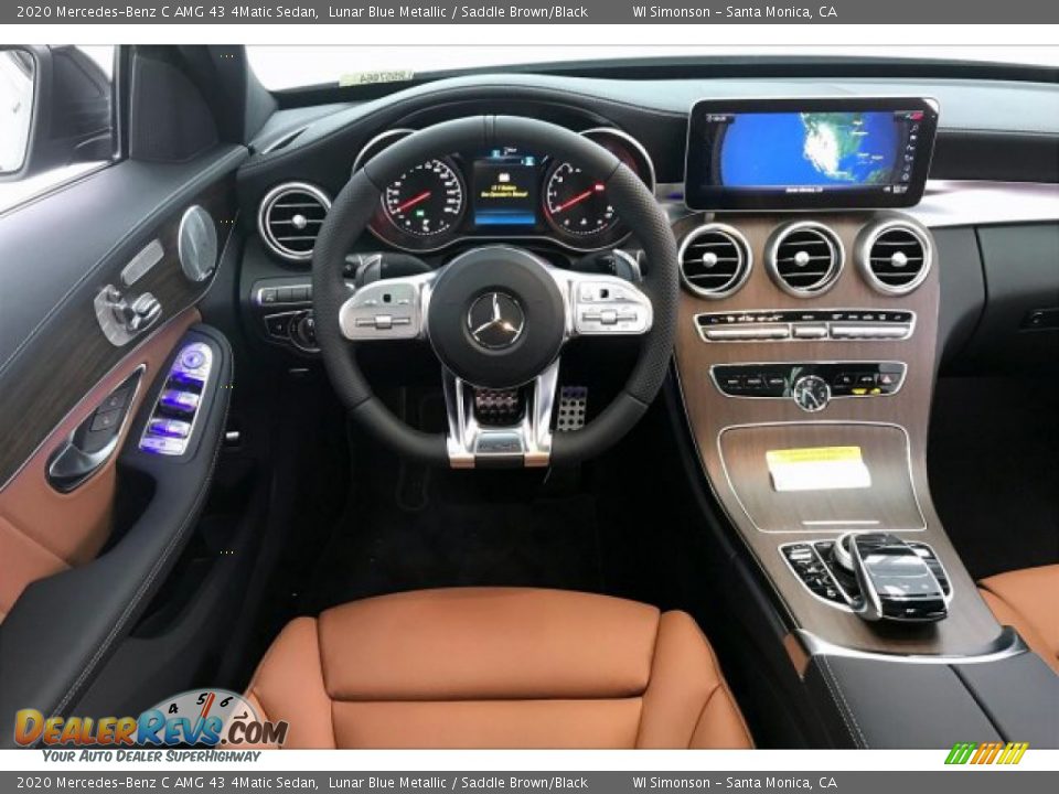 2020 Mercedes-Benz C AMG 43 4Matic Sedan Lunar Blue Metallic / Saddle Brown/Black Photo #4