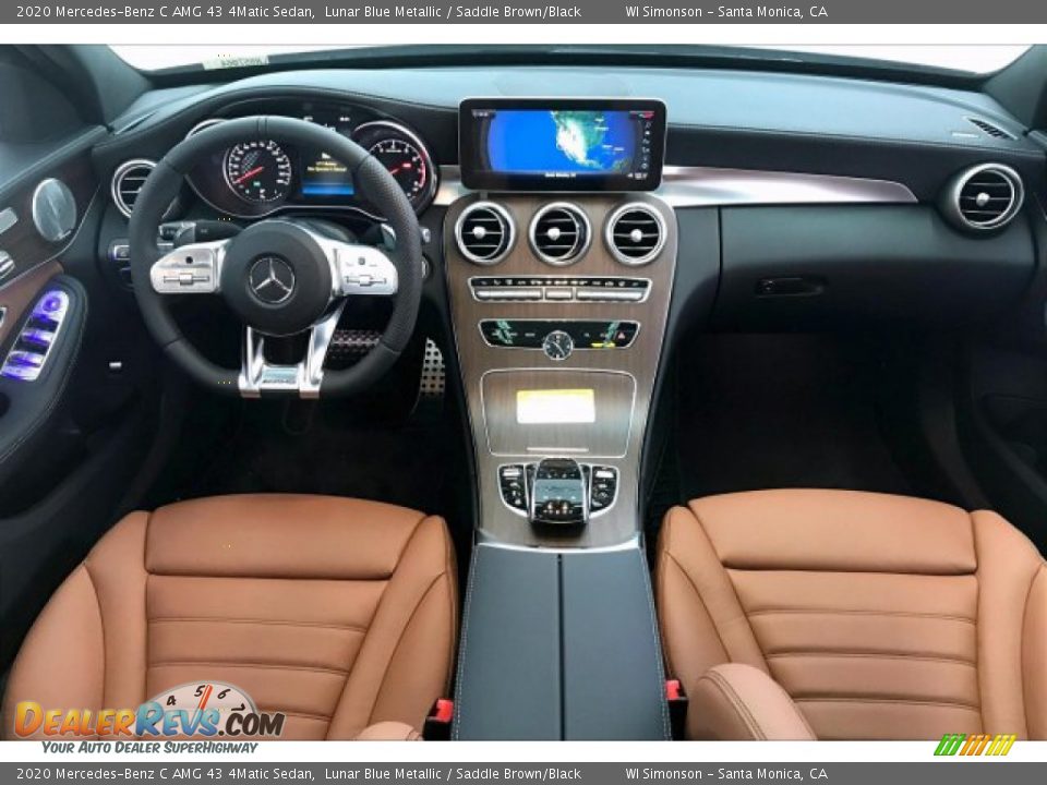 2020 Mercedes-Benz C AMG 43 4Matic Sedan Lunar Blue Metallic / Saddle Brown/Black Photo #17