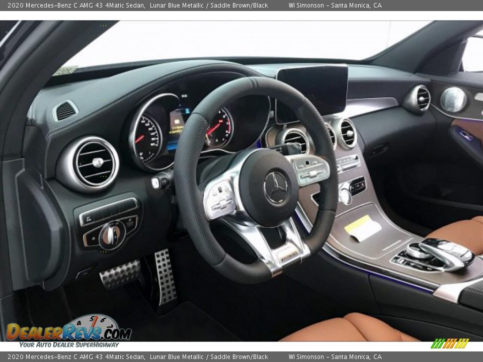 2020 Mercedes-Benz C AMG 43 4Matic Sedan Lunar Blue Metallic / Saddle Brown/Black Photo #22
