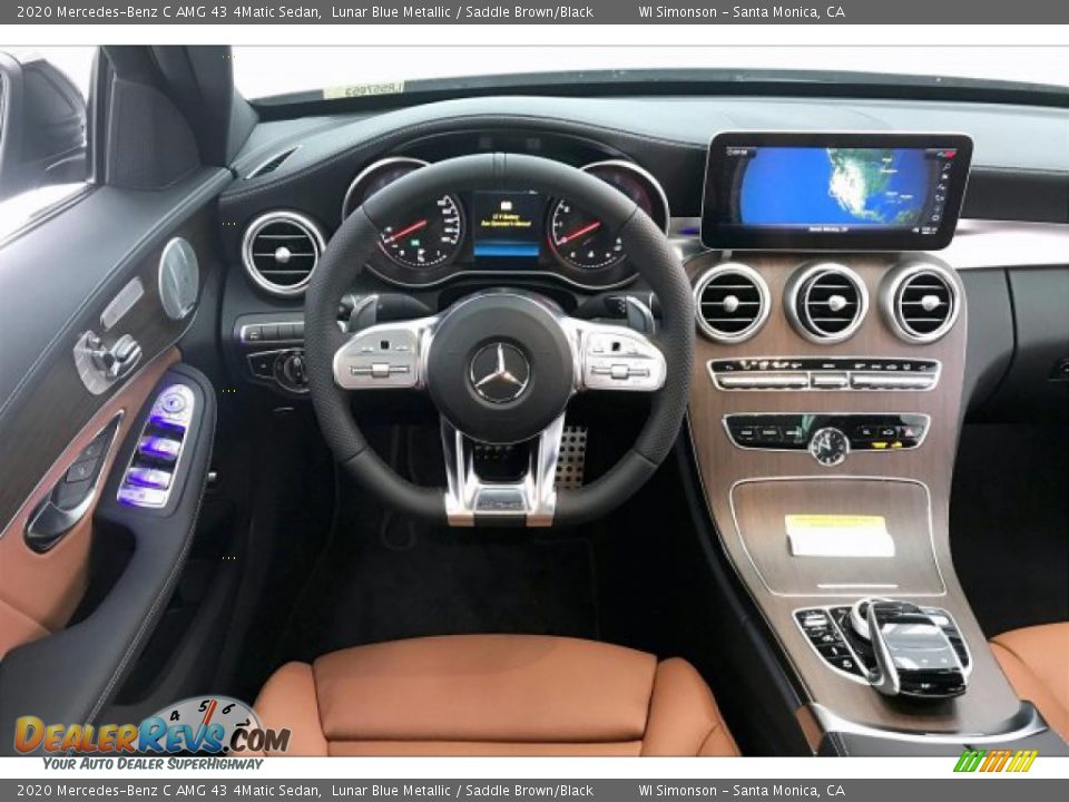 2020 Mercedes-Benz C AMG 43 4Matic Sedan Lunar Blue Metallic / Saddle Brown/Black Photo #4
