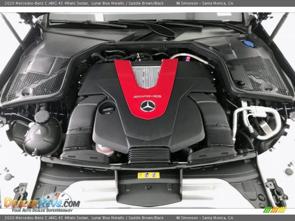 2020 Mercedes-Benz C AMG 43 4Matic Sedan Lunar Blue Metallic / Saddle Brown/Black Photo #9