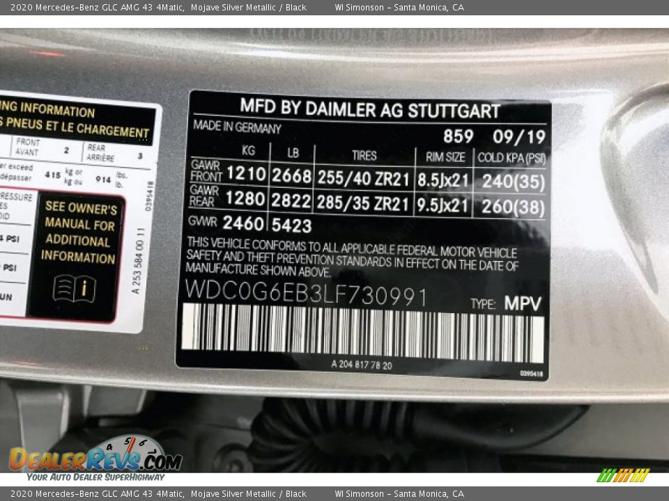 2020 Mercedes-Benz GLC AMG 43 4Matic Mojave Silver Metallic / Black Photo #24