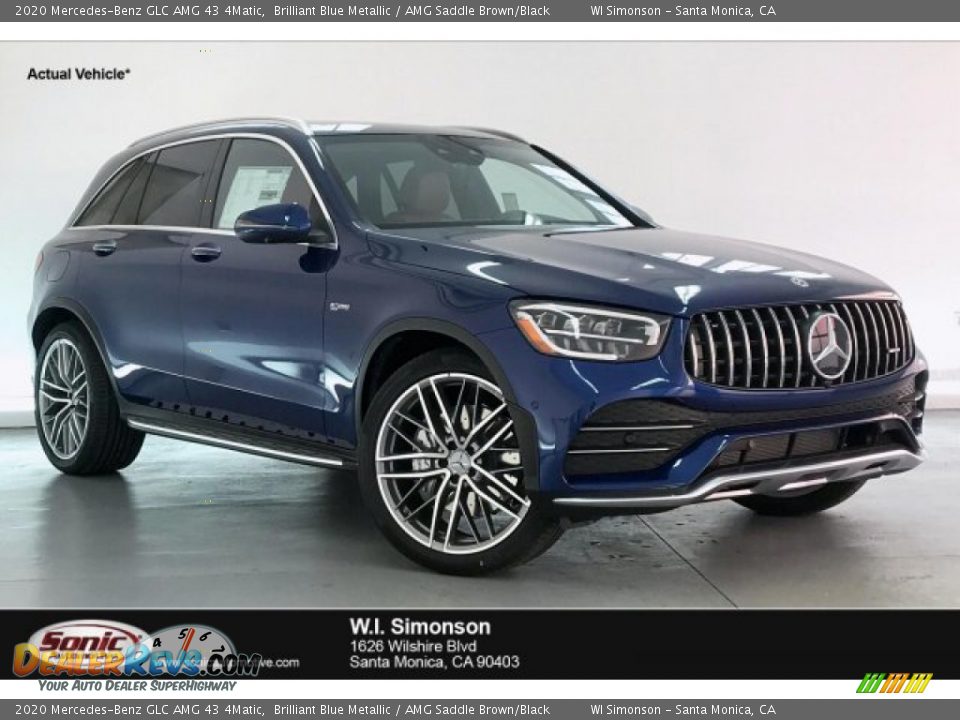 2020 Mercedes-Benz GLC AMG 43 4Matic Brilliant Blue Metallic / AMG Saddle Brown/Black Photo #1