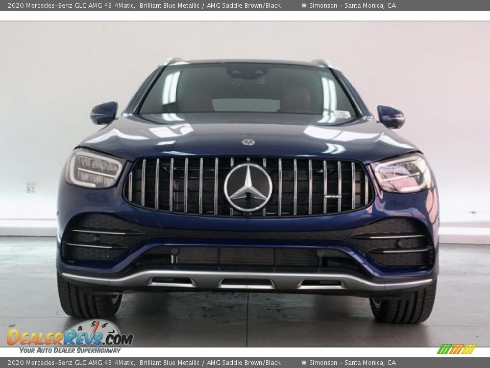 2020 Mercedes-Benz GLC AMG 43 4Matic Brilliant Blue Metallic / AMG Saddle Brown/Black Photo #2