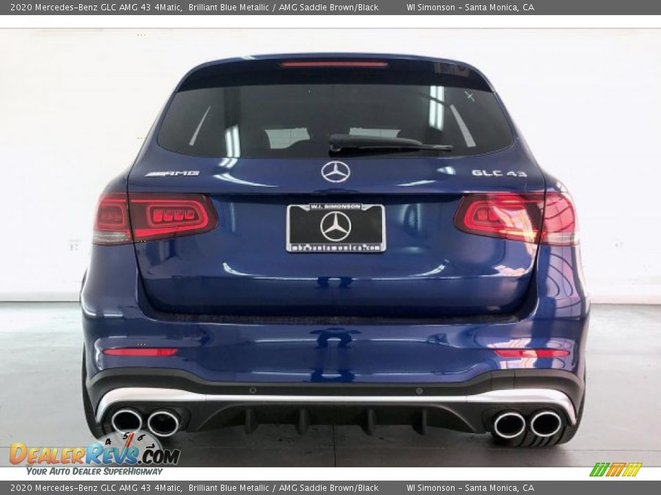 2020 Mercedes-Benz GLC AMG 43 4Matic Brilliant Blue Metallic / AMG Saddle Brown/Black Photo #3
