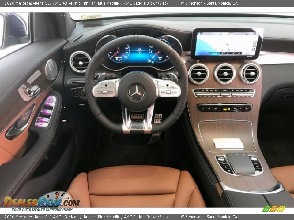 2020 Mercedes-Benz GLC AMG 43 4Matic Brilliant Blue Metallic / AMG Saddle Brown/Black Photo #4