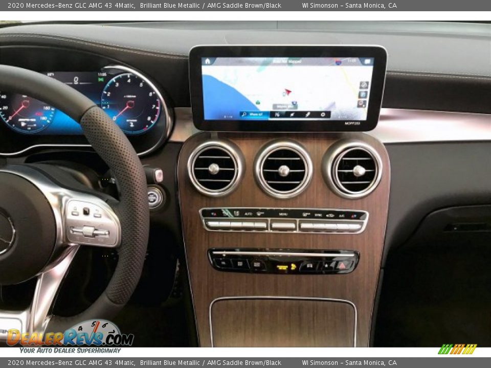 2020 Mercedes-Benz GLC AMG 43 4Matic Brilliant Blue Metallic / AMG Saddle Brown/Black Photo #5