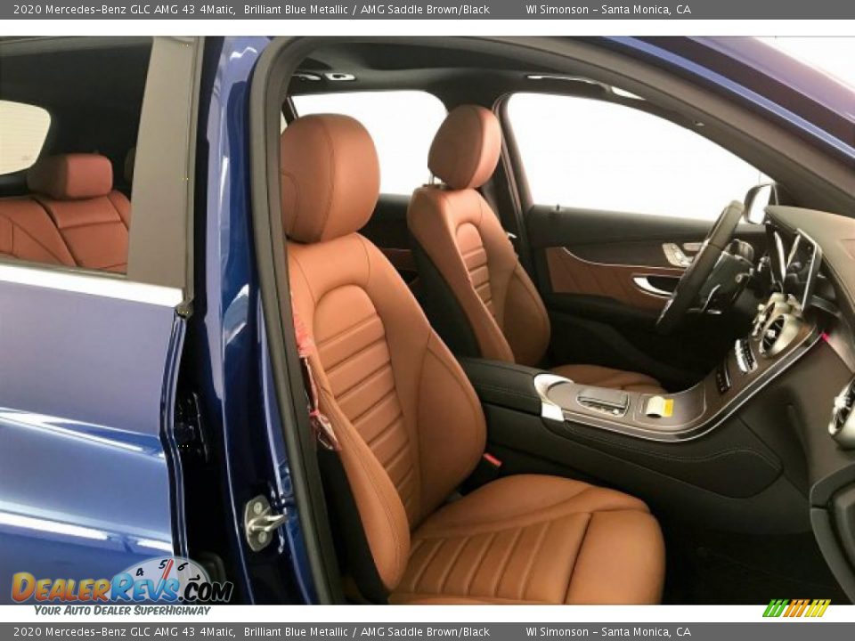 2020 Mercedes-Benz GLC AMG 43 4Matic Brilliant Blue Metallic / AMG Saddle Brown/Black Photo #6