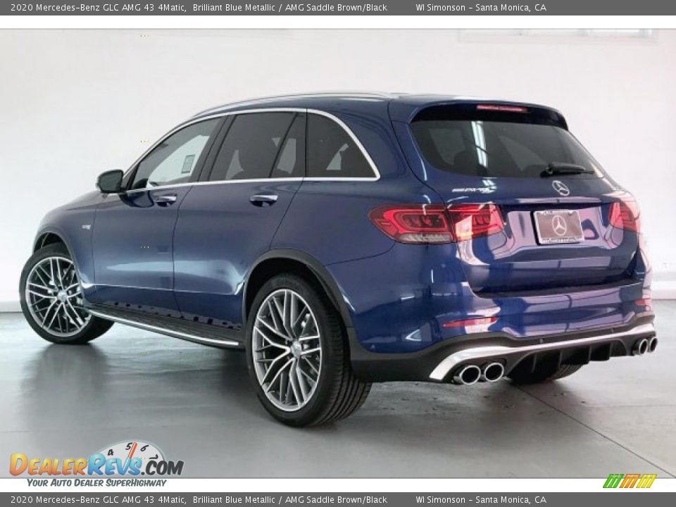 2020 Mercedes-Benz GLC AMG 43 4Matic Brilliant Blue Metallic / AMG Saddle Brown/Black Photo #10