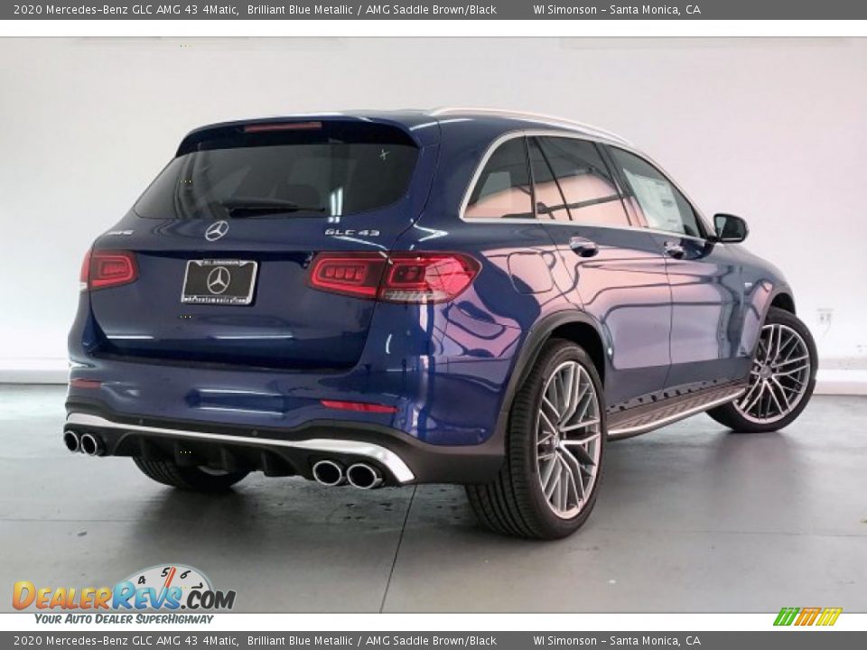 2020 Mercedes-Benz GLC AMG 43 4Matic Brilliant Blue Metallic / AMG Saddle Brown/Black Photo #16