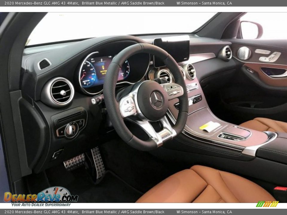 2020 Mercedes-Benz GLC AMG 43 4Matic Brilliant Blue Metallic / AMG Saddle Brown/Black Photo #22