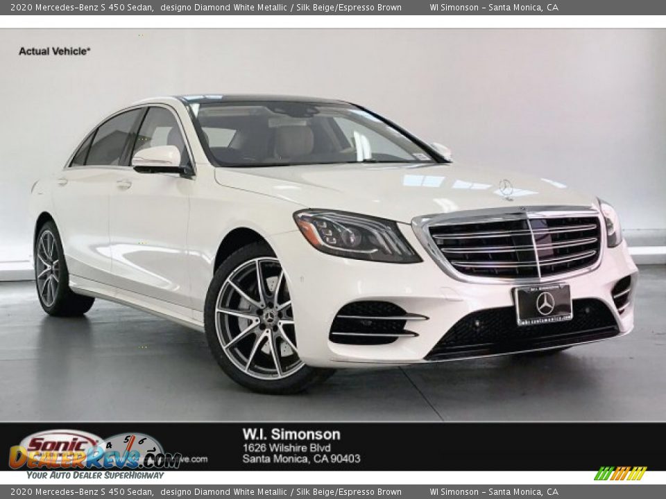 2020 Mercedes-Benz S 450 Sedan designo Diamond White Metallic / Silk Beige/Espresso Brown Photo #1