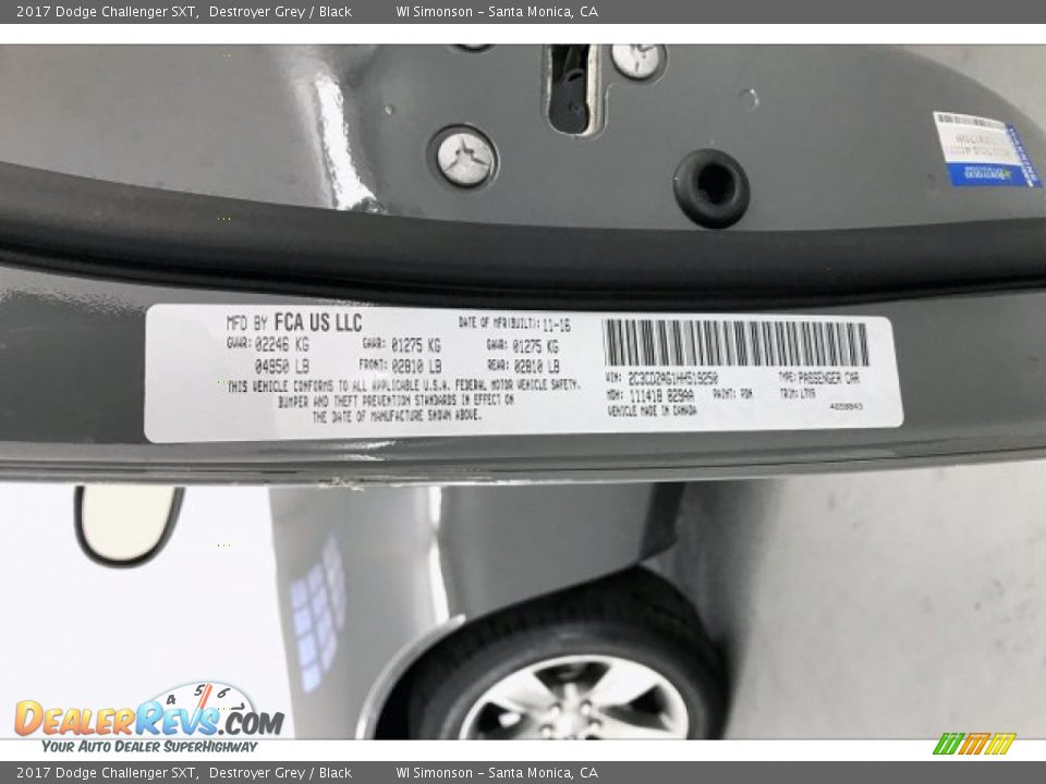 2017 Dodge Challenger SXT Destroyer Grey / Black Photo #23