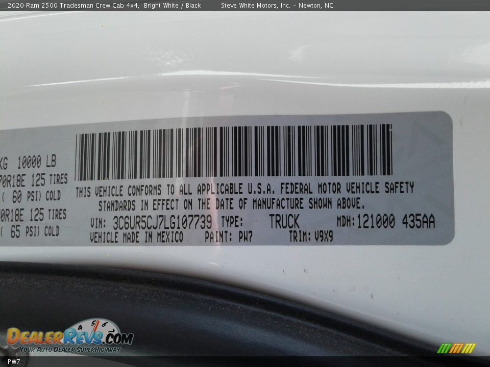 Ram Color Code PW7 Bright White