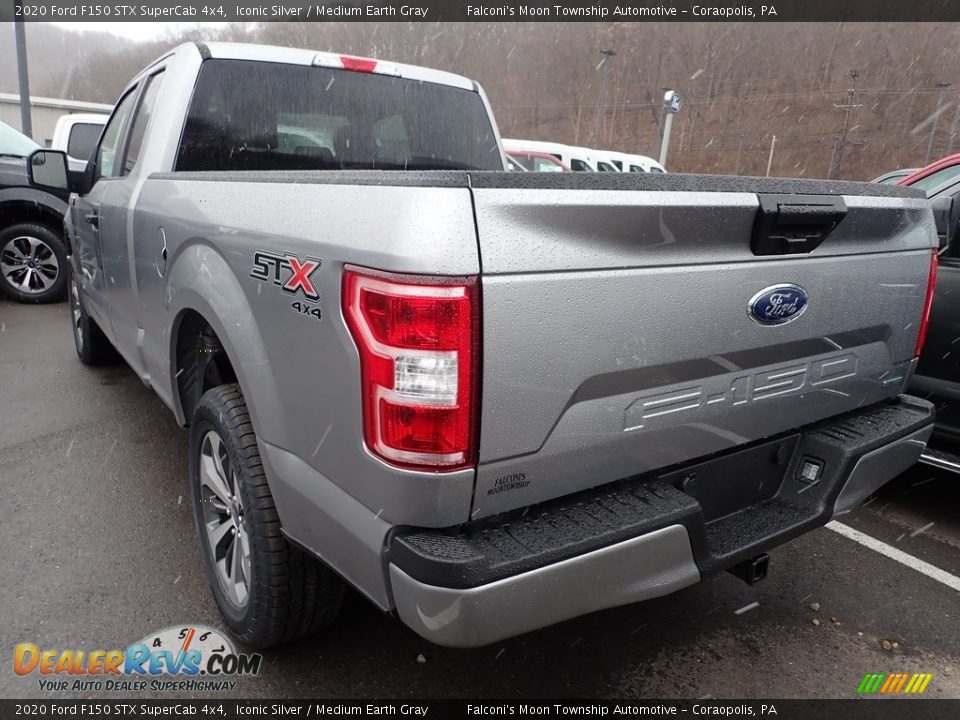 2020 Ford F150 STX SuperCab 4x4 Iconic Silver / Medium Earth Gray Photo #3