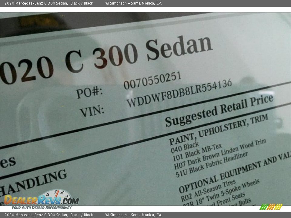 2020 Mercedes-Benz C 300 Sedan Black / Black Photo #11