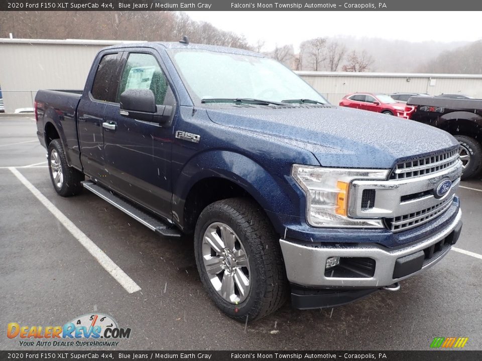 2020 Ford F150 XLT SuperCab 4x4 Blue Jeans / Medium Earth Gray Photo #3