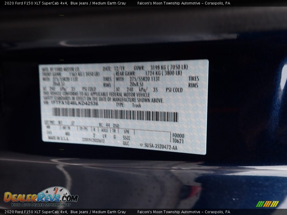 2020 Ford F150 XLT SuperCab 4x4 Blue Jeans / Medium Earth Gray Photo #12
