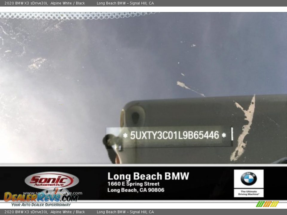 2020 BMW X3 sDrive30i Alpine White / Black Photo #11