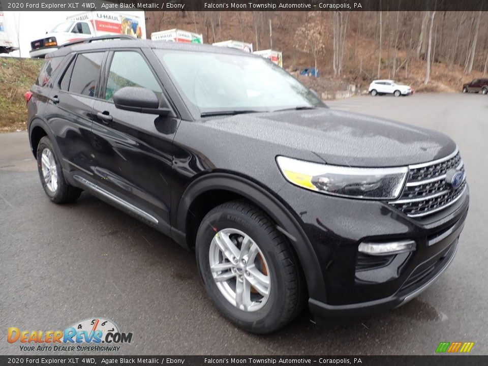 2020 Ford Explorer XLT 4WD Agate Black Metallic / Ebony Photo #3