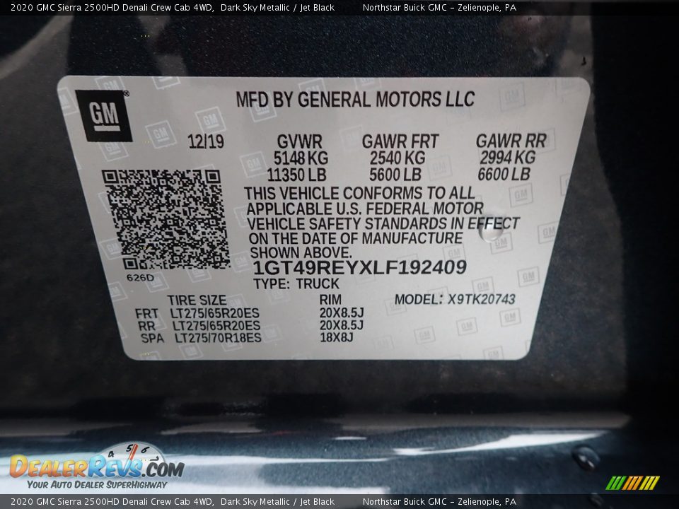 2020 GMC Sierra 2500HD Denali Crew Cab 4WD Dark Sky Metallic / Jet Black Photo #10