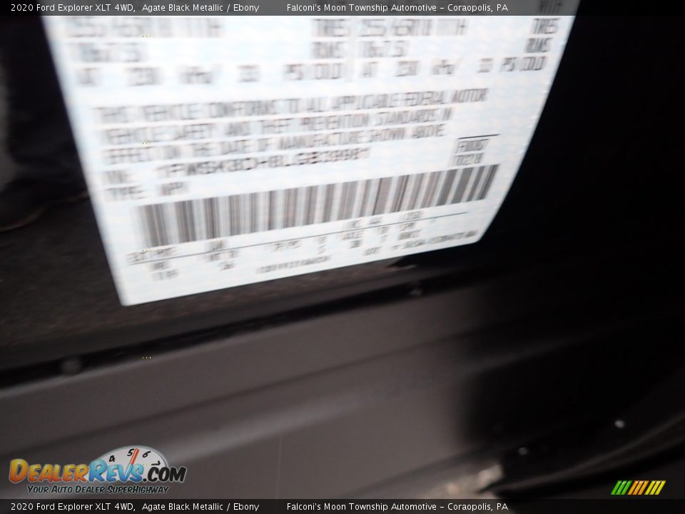2020 Ford Explorer XLT 4WD Agate Black Metallic / Ebony Photo #12