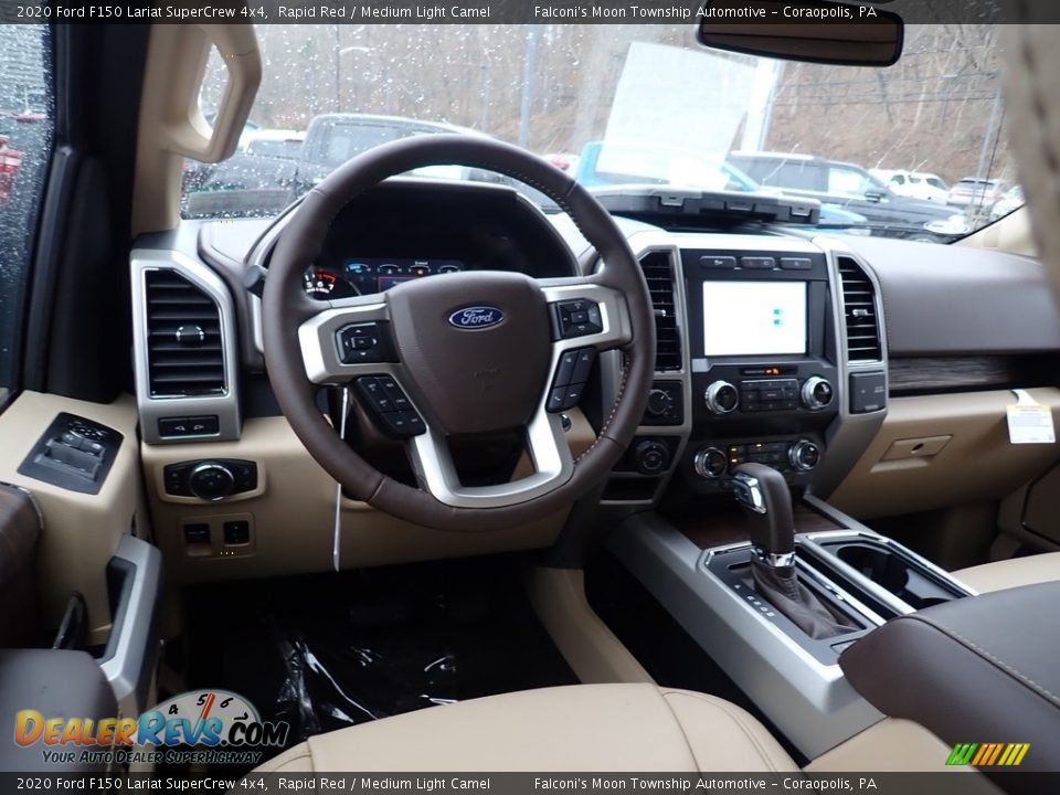 Medium Light Camel Interior - 2020 Ford F150 Lariat SuperCrew 4x4 Photo #9