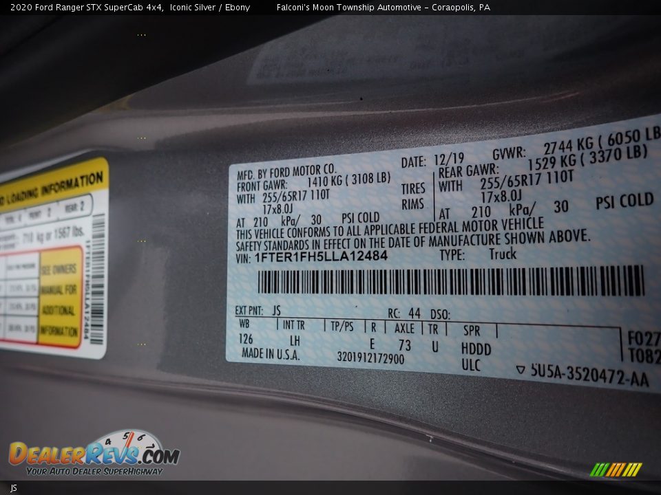 Ford Color Code JS Iconic Silver