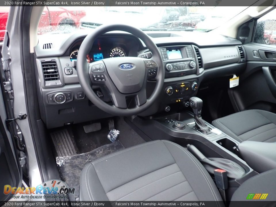 Ebony Interior - 2020 Ford Ranger STX SuperCab 4x4 Photo #10