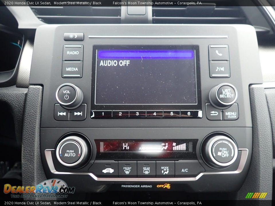 2020 Honda Civic LX Sedan Modern Steel Metallic / Black Photo #14