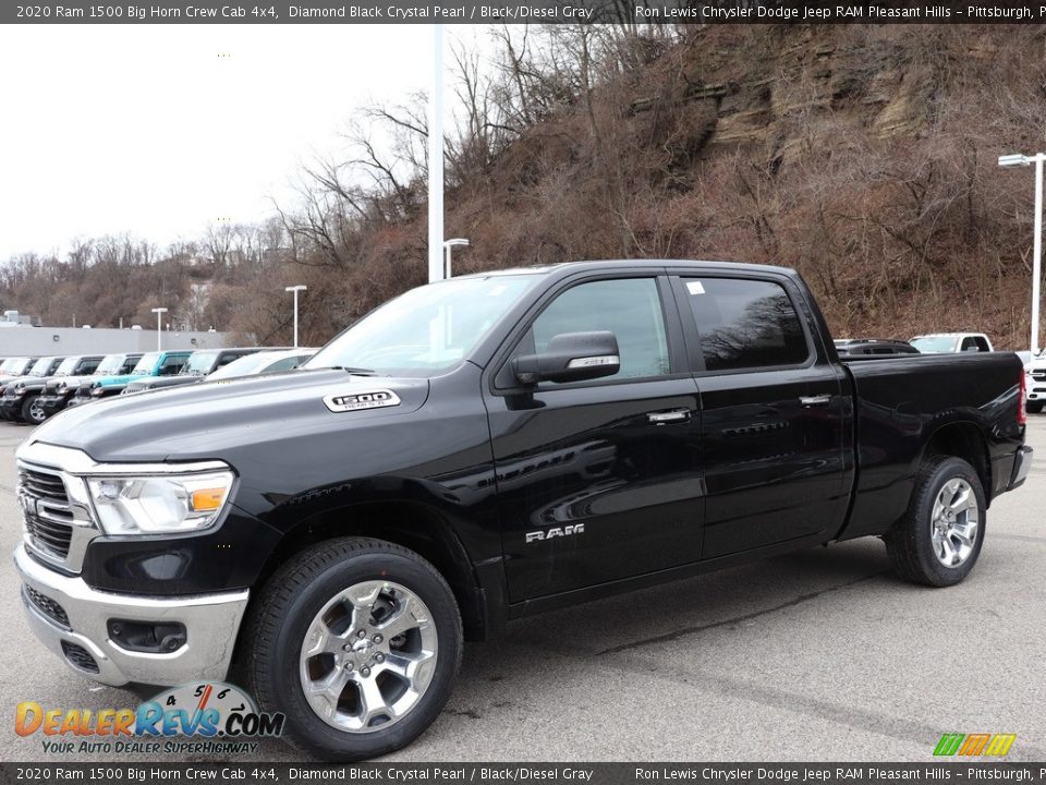 2020 Ram 1500 Big Horn Crew Cab 4x4 Diamond Black Crystal Pearl / Black/Diesel Gray Photo #1