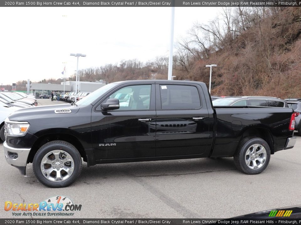 2020 Ram 1500 Big Horn Crew Cab 4x4 Diamond Black Crystal Pearl / Black/Diesel Gray Photo #2