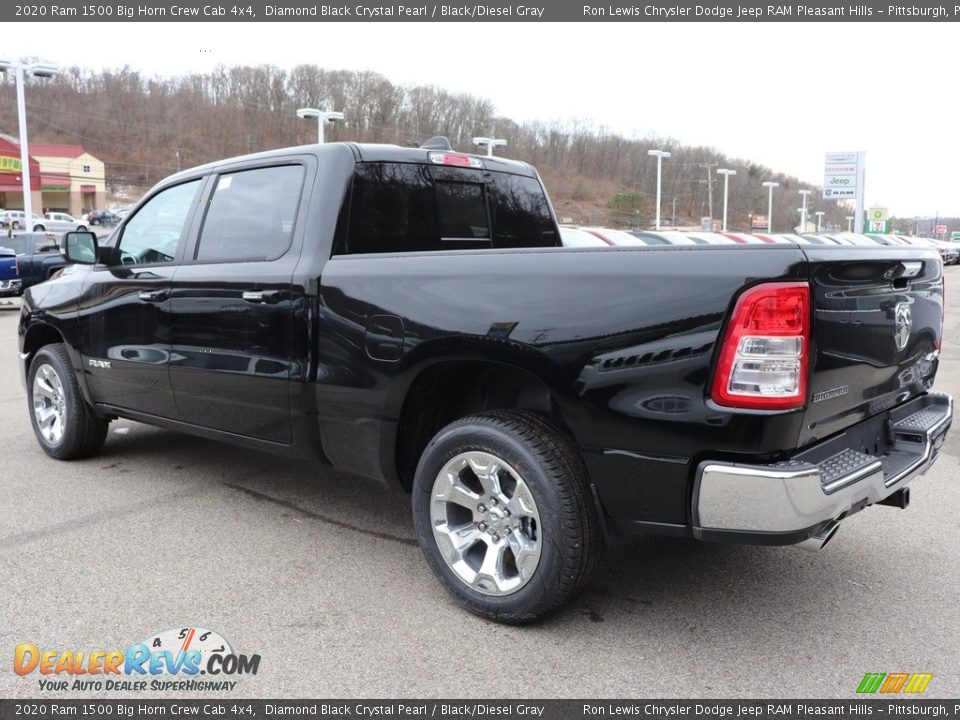 2020 Ram 1500 Big Horn Crew Cab 4x4 Diamond Black Crystal Pearl / Black/Diesel Gray Photo #3