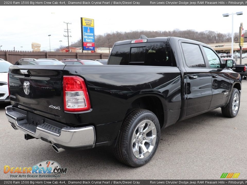 2020 Ram 1500 Big Horn Crew Cab 4x4 Diamond Black Crystal Pearl / Black/Diesel Gray Photo #6