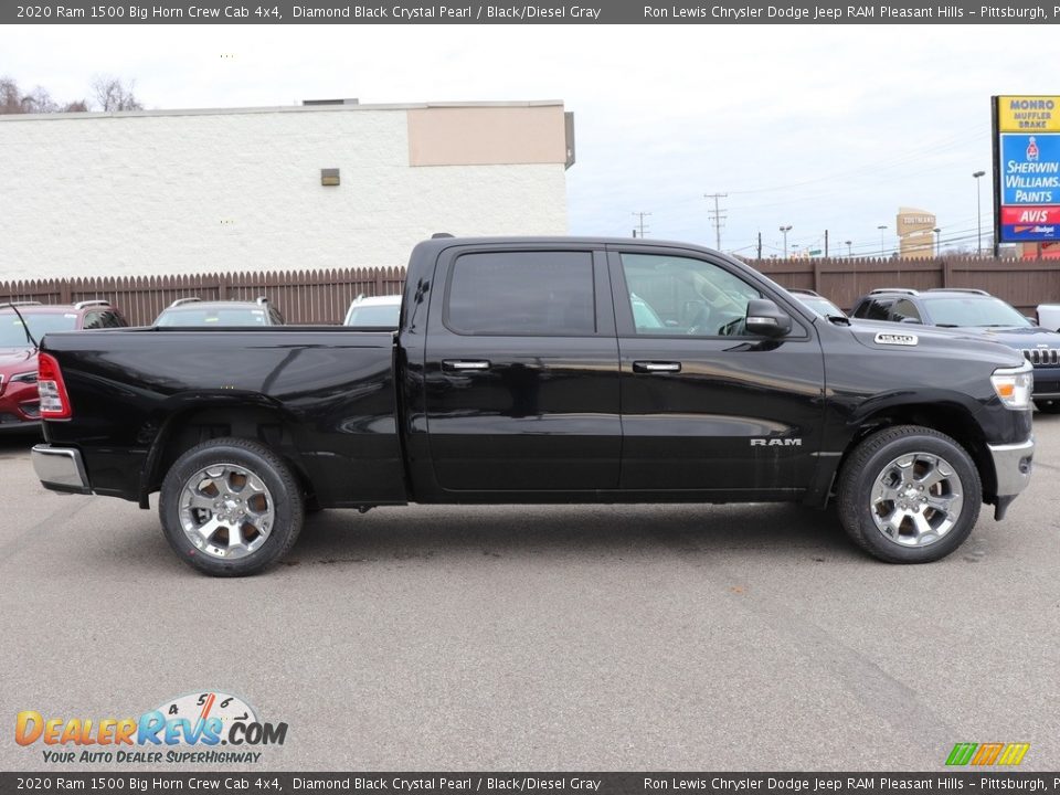 2020 Ram 1500 Big Horn Crew Cab 4x4 Diamond Black Crystal Pearl / Black/Diesel Gray Photo #7
