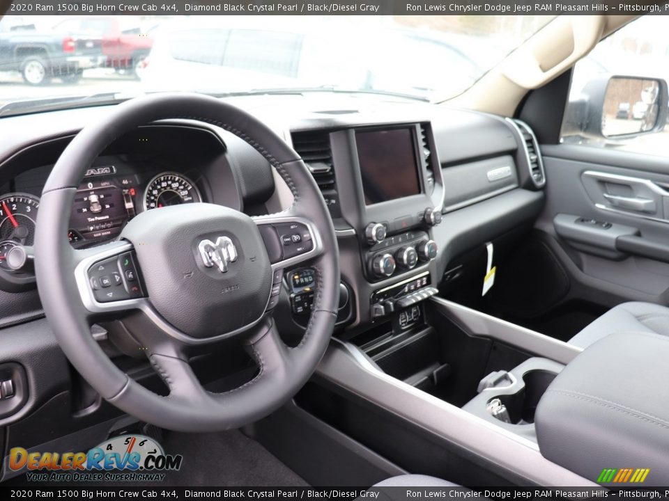 2020 Ram 1500 Big Horn Crew Cab 4x4 Diamond Black Crystal Pearl / Black/Diesel Gray Photo #13