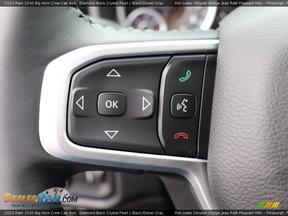 2020 Ram 1500 Big Horn Crew Cab 4x4 Diamond Black Crystal Pearl / Black/Diesel Gray Photo #19
